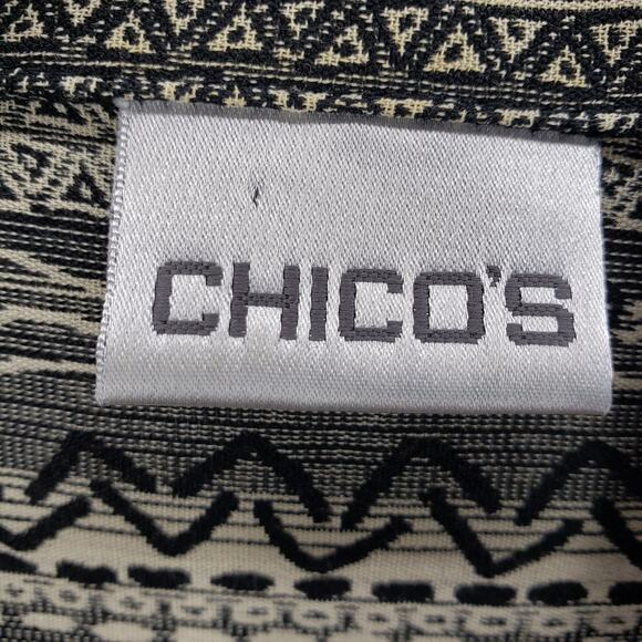 Chico's Women's Tribal Print Button Up 3/4 Sleeve Top Shirt Jacket Size 3 - Picture 8 of 12